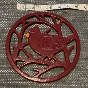 Cardinal Bird Cast Iron Trivet - Red